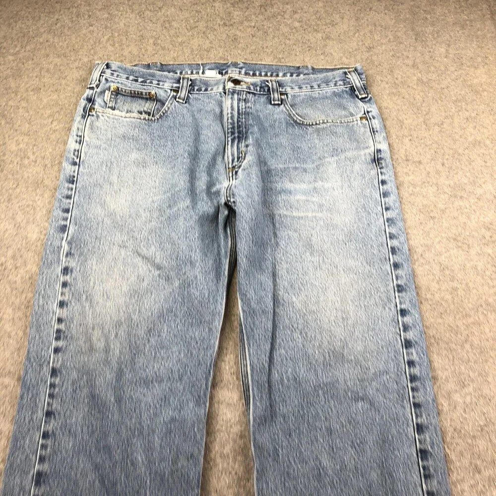 Carhartt Jeans Mens 36x30 Blue Light Wash Regular Straight Denim Pants Casual